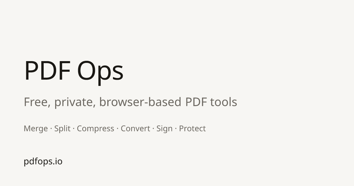 PDF Ops — Free Online PDF Tools